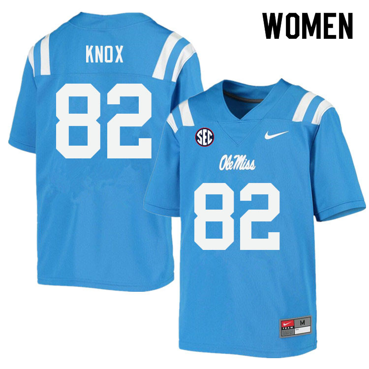 Women #82 Luke Knox Ole Miss Rebels College Football Jerseys Sale-Power Blue